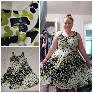 Size 16W Ronni Nicole Spotted Dress